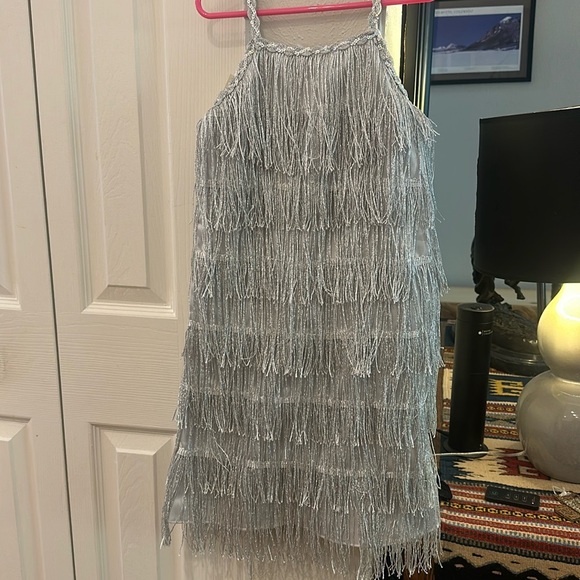 Trish Scully Girl’s Gatsby Dress in Silver - Picture 1 of 2